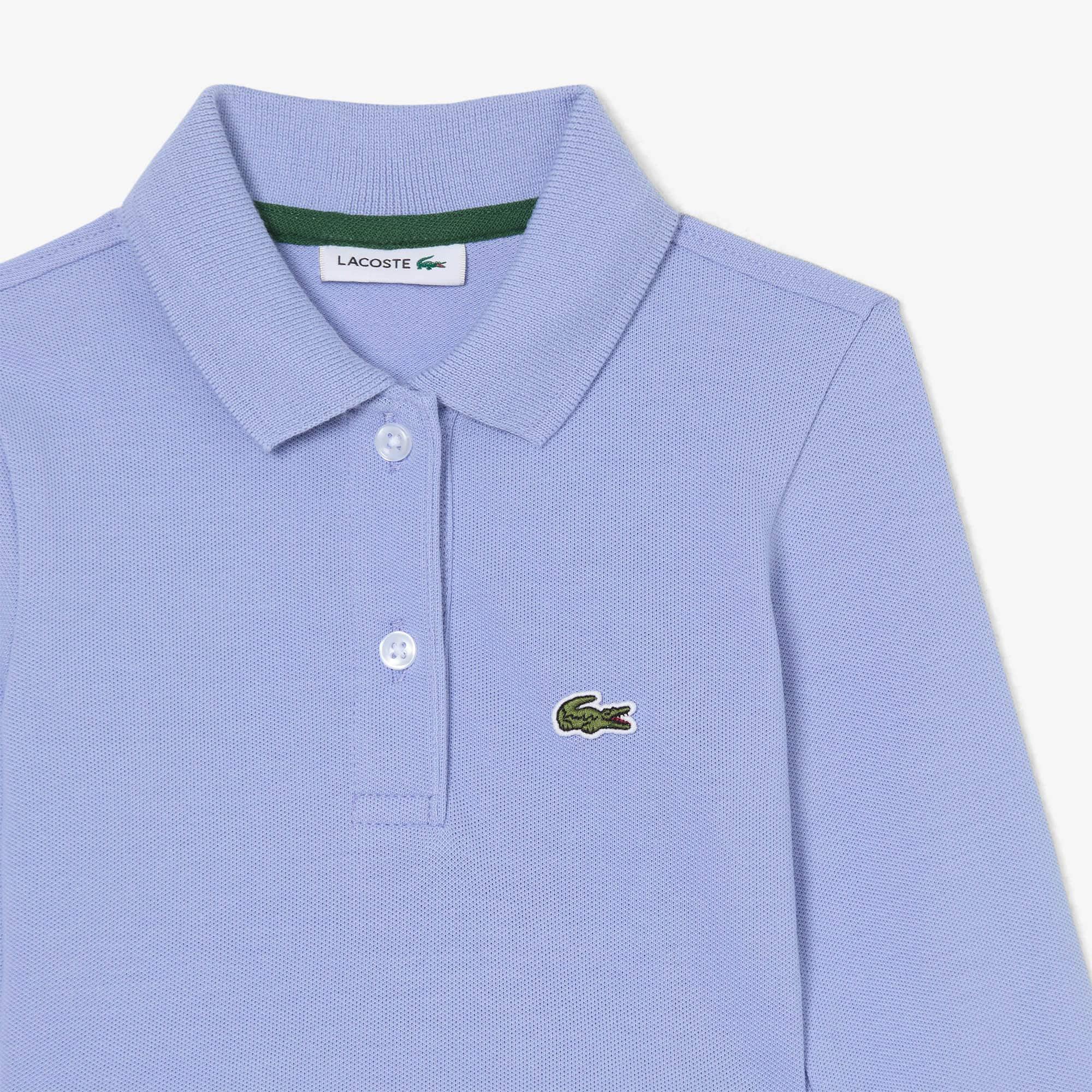 Girls' Long Sleeve Stretch Piqué Polo Dress by LACOSTE