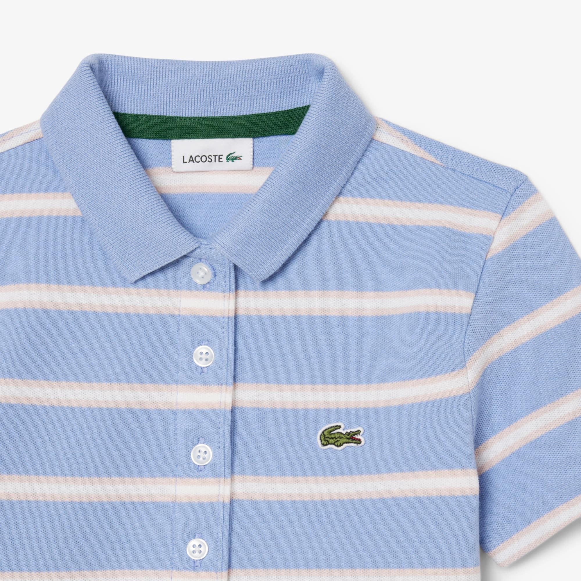 Girls' Striped Petit Piqué Polo by LACOSTE