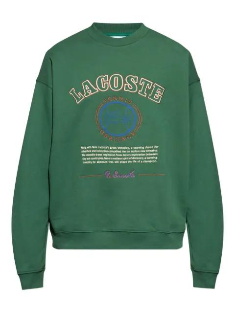 Heritage-embroidery fleece sweatshirt by LACOSTE