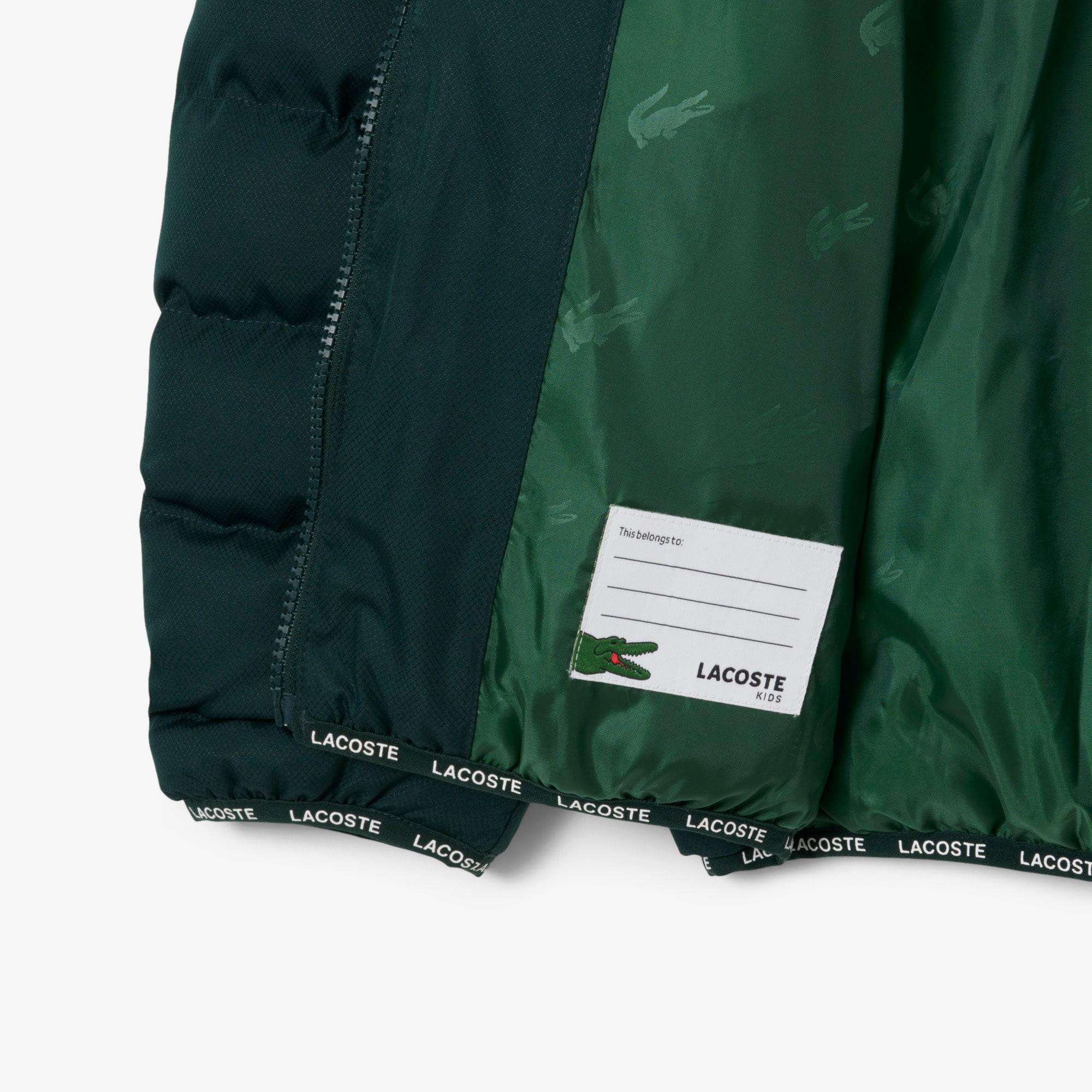 Kids' Hooded Diamond Puffer Jacket by LACOSTE