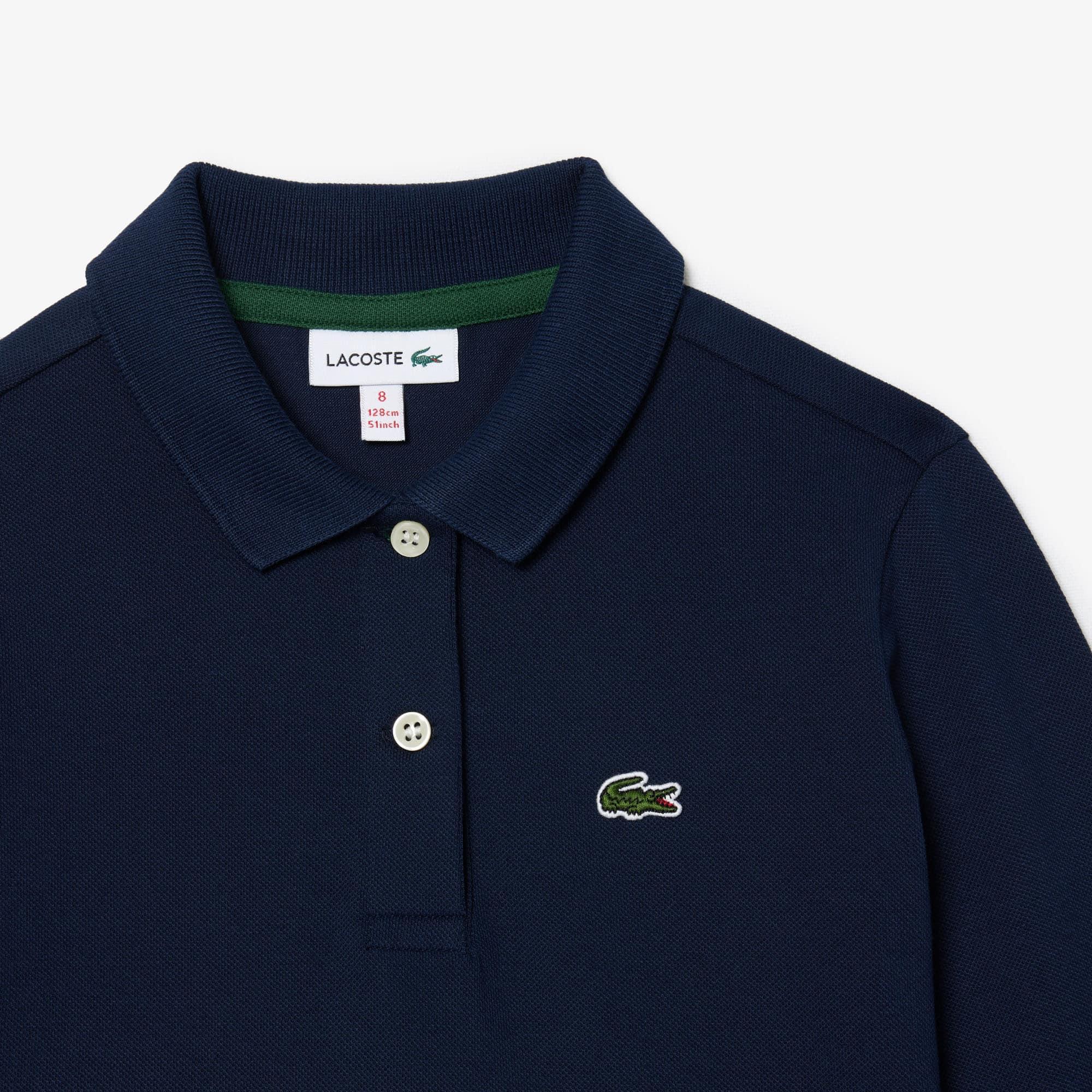 Kids' Long Sleeve Stretch Piqué Polo Dress by LACOSTE