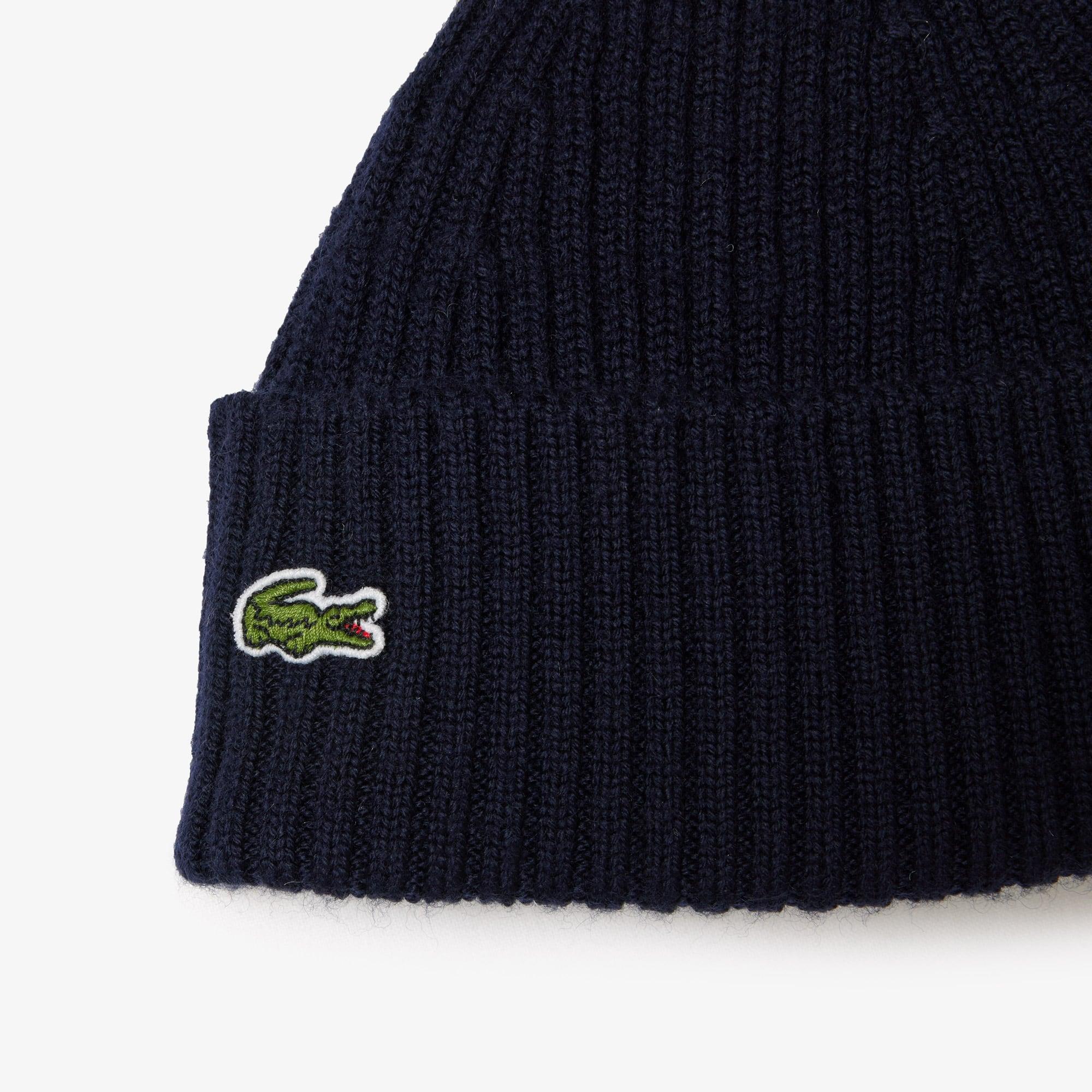 Kids' Rib Knit Wool Beanie by LACOSTE