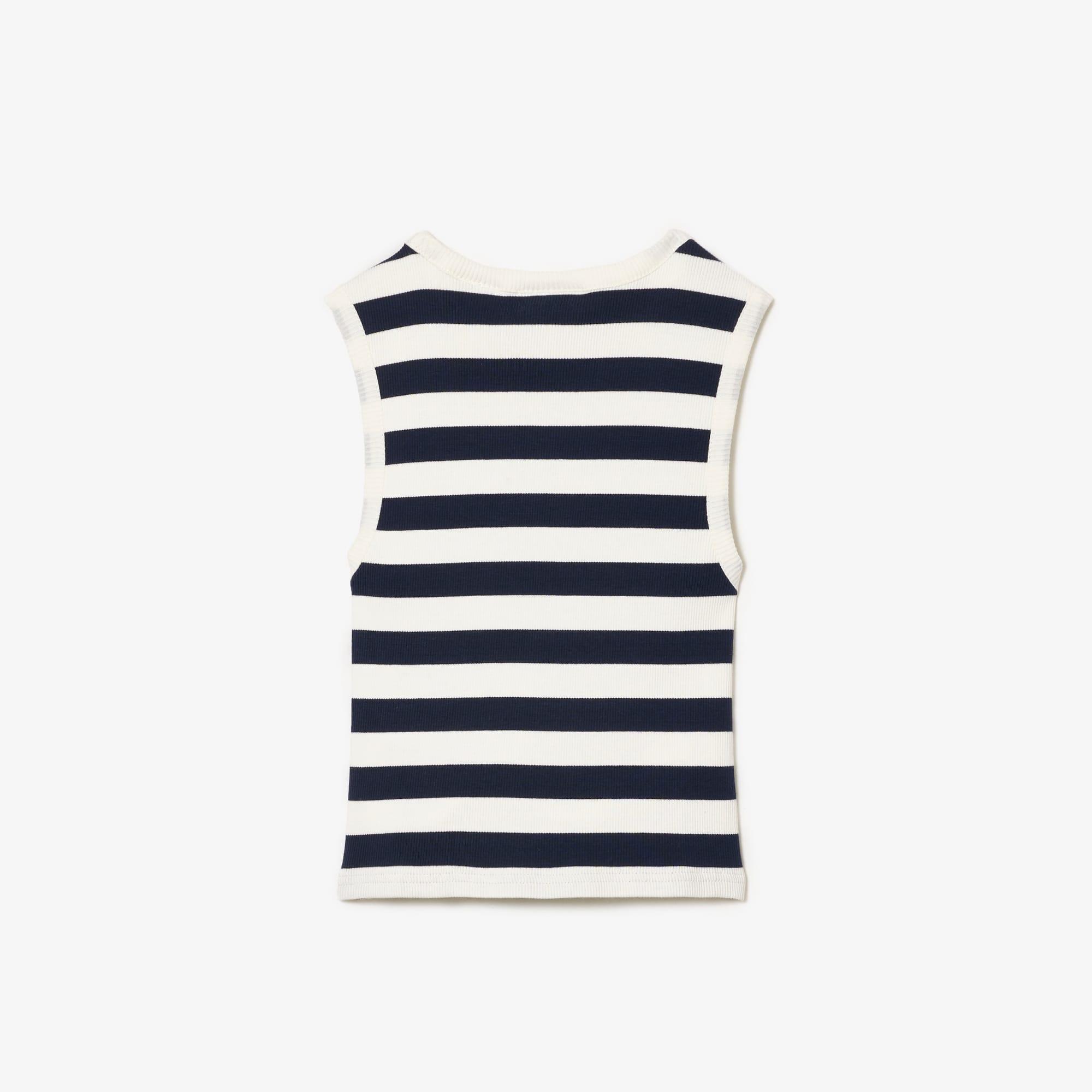 Kids' Striped Ribbed Cotton Tank Top by LACOSTE