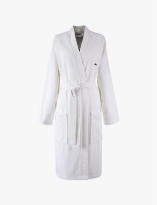 L Défilé logo-embroidered cotton bathrobe by LACOSTE
