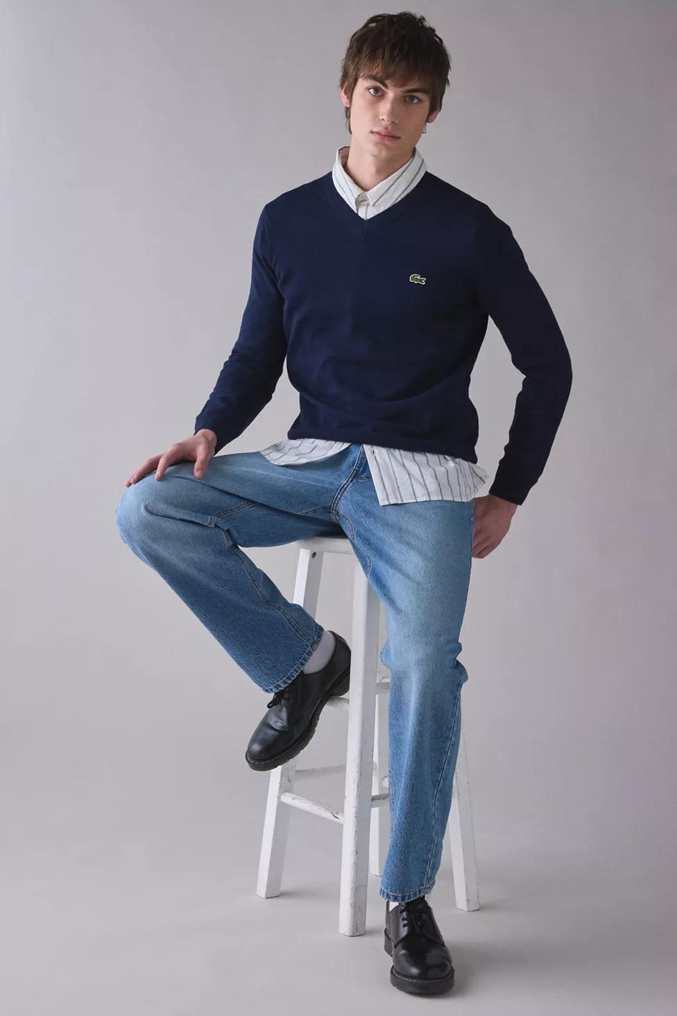 Lacoste Cotton V-Neck Sweater by LACOSTE