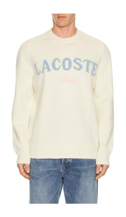 Lacoste Logo Pullover Sweater in Cream by LACOSTE