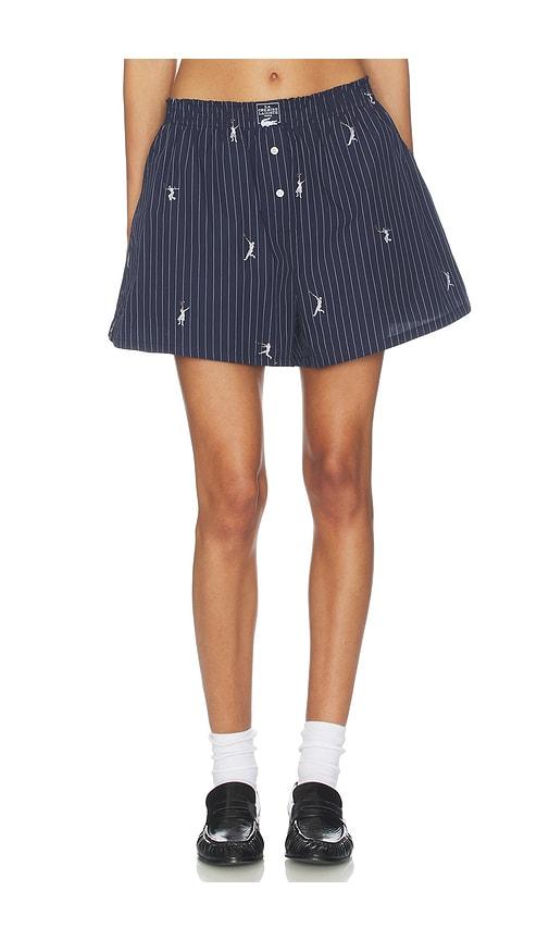 Lacoste Oversize Fit Jacquard Shorts in Navy by LACOSTE