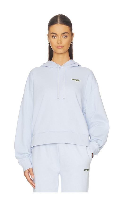 Lacoste Oversize Fit Molleton Hoodie in Baby Blue by LACOSTE