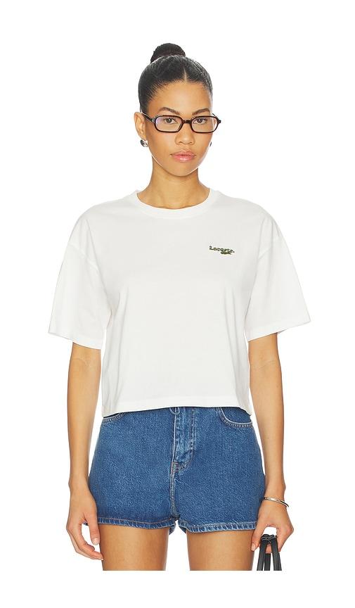 Lacoste Relaxed Fit Jersey Tee in White by LACOSTE