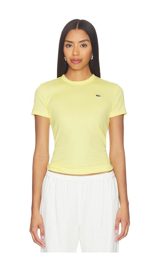 Lacoste Slim Fit Cotes Tee in Yellow by LACOSTE