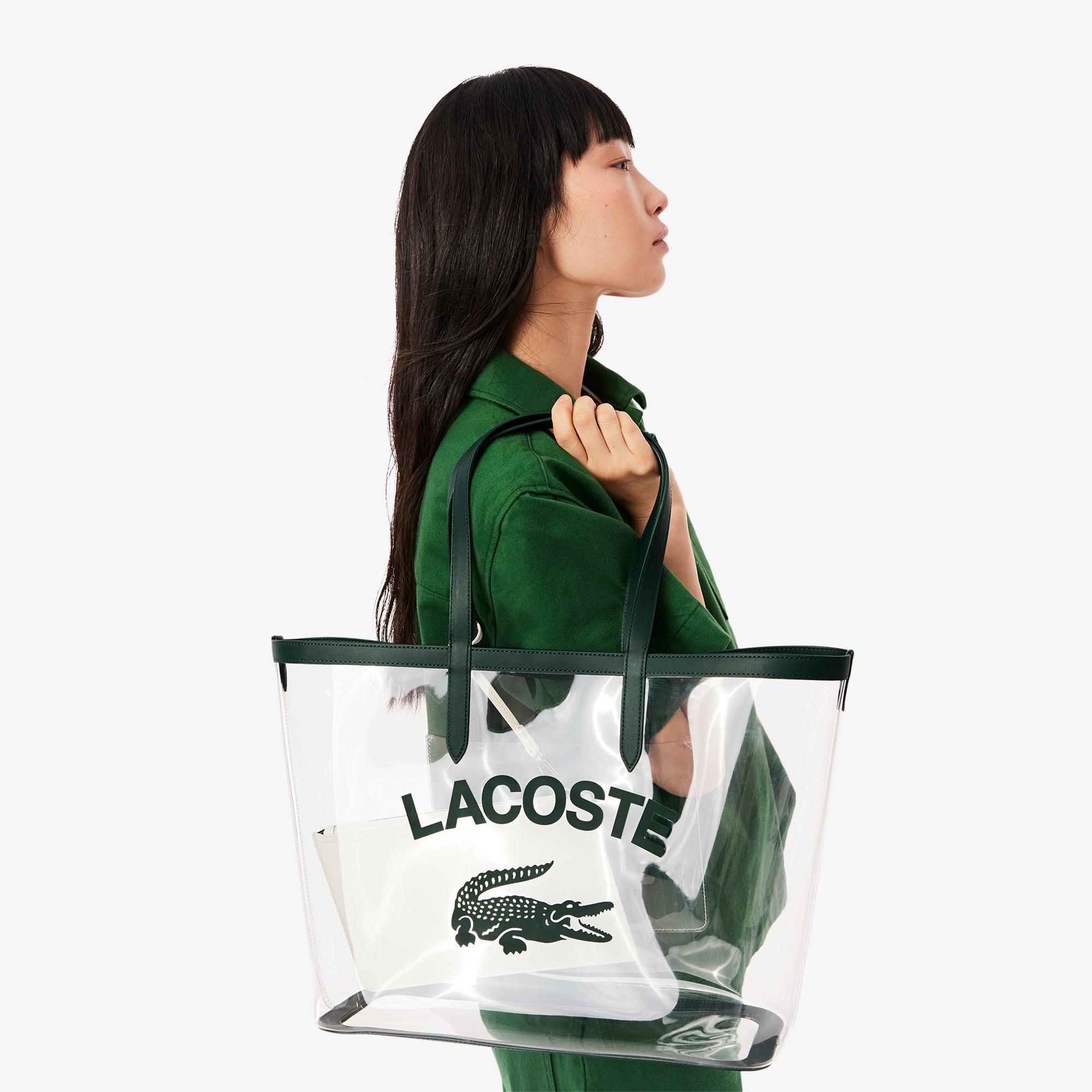 Large Anna Transparent Grained Tote by LACOSTE