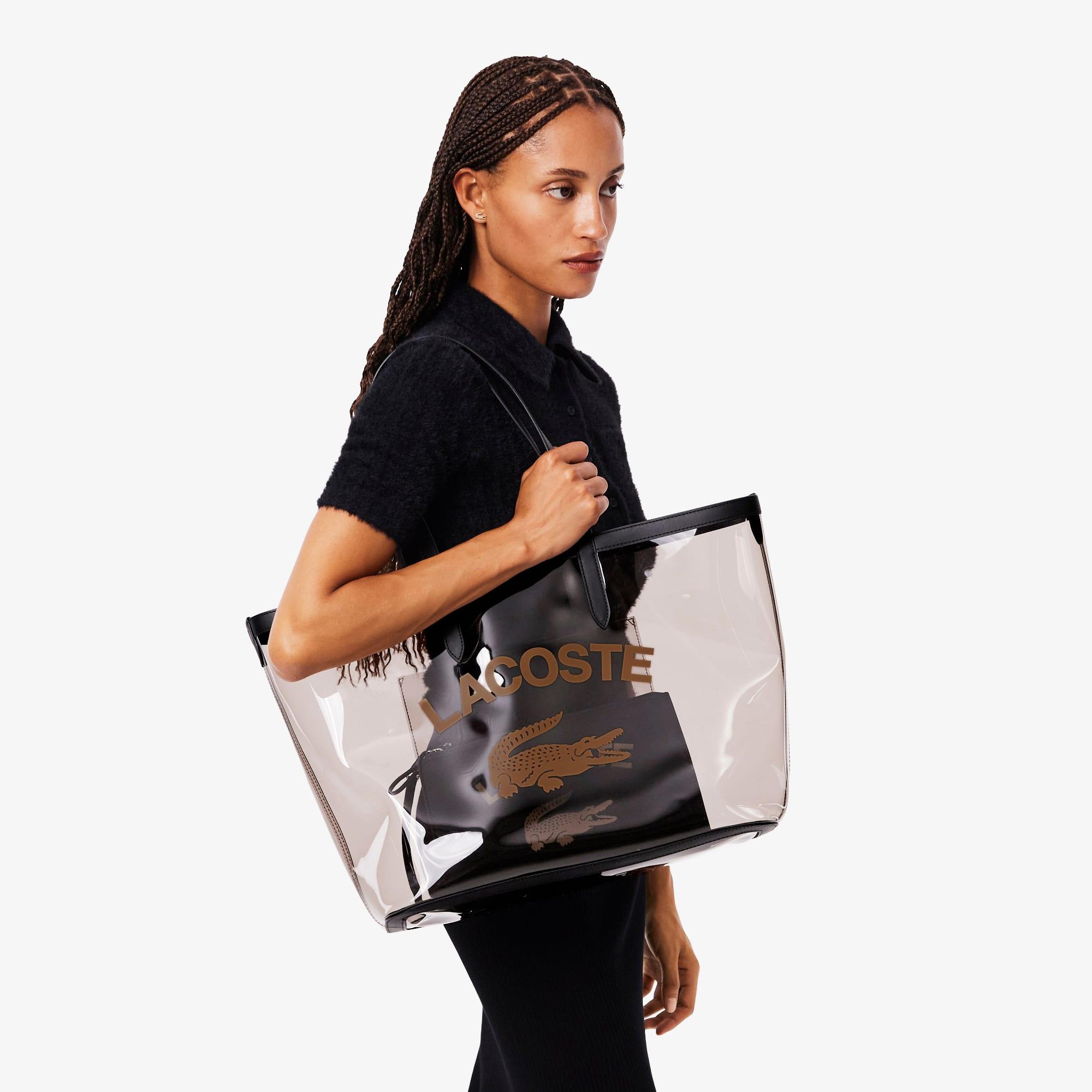 Large Anna Transparent Grained Tote by LACOSTE
