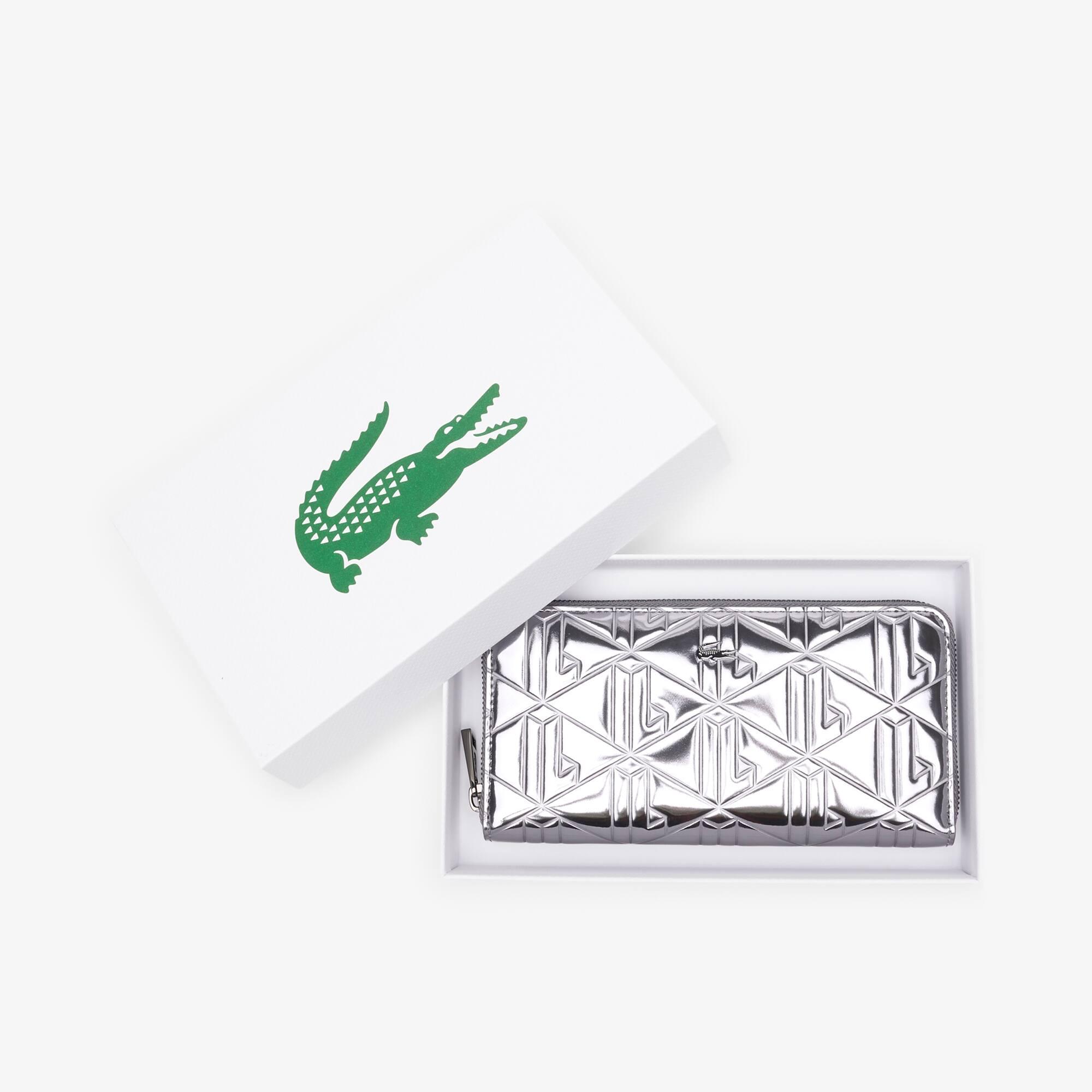 Large Zip-Up Metallic Billfold by LACOSTE