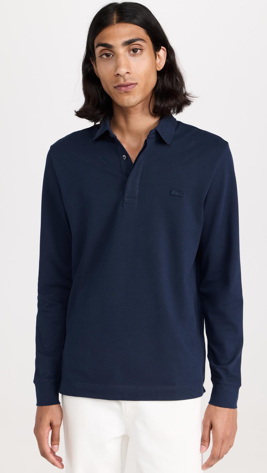 Long Sleeve Stretch Cotton Paris Polo by LACOSTE
