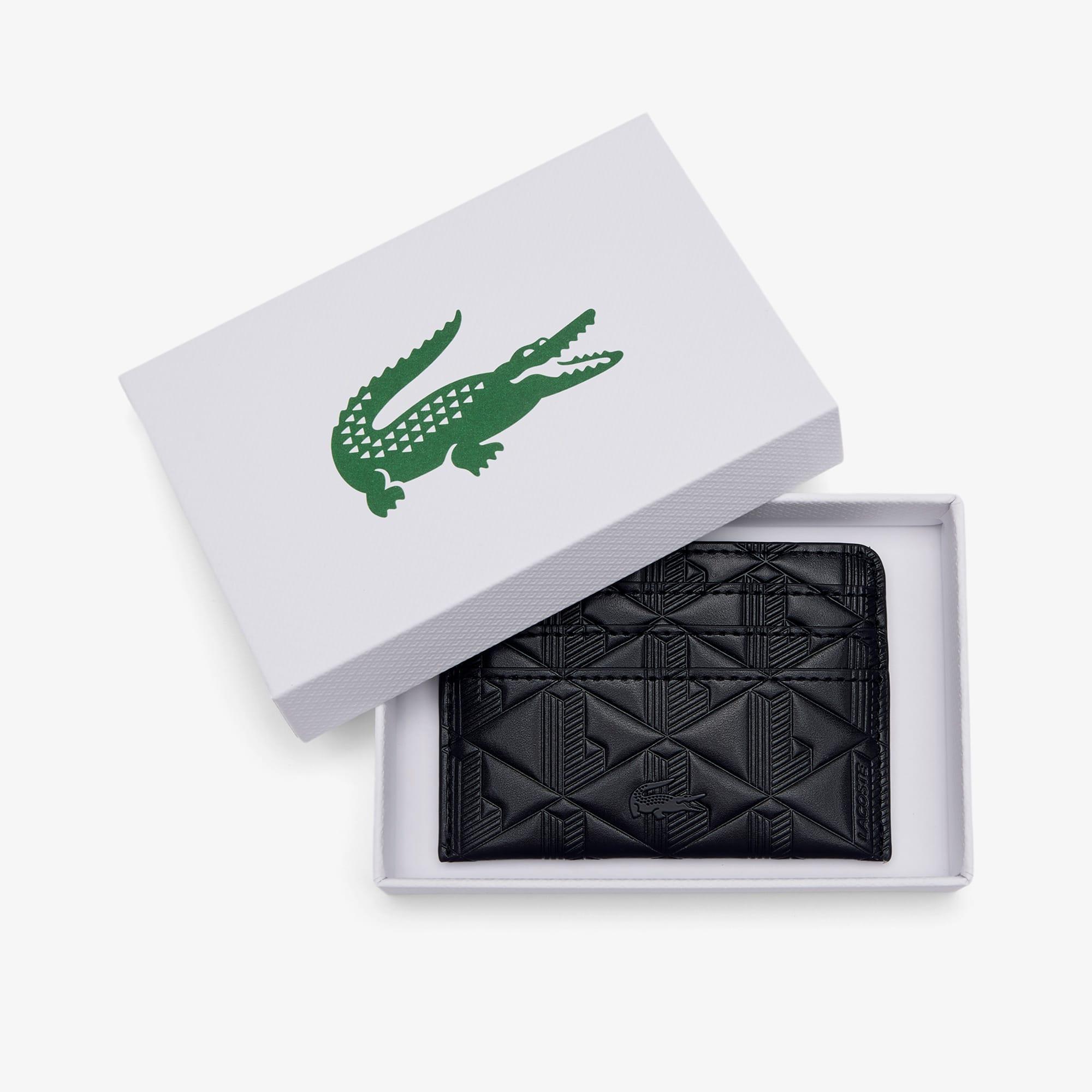 Maheki Embossed Leather Card Holder by LACOSTE
