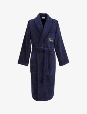 Marine cotton bath robe by LACOSTE