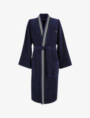 Marine cotton bath robe by LACOSTE