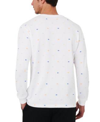 Men's All Over Crocodile Waffle-Knit Thermal Shirt by LACOSTE