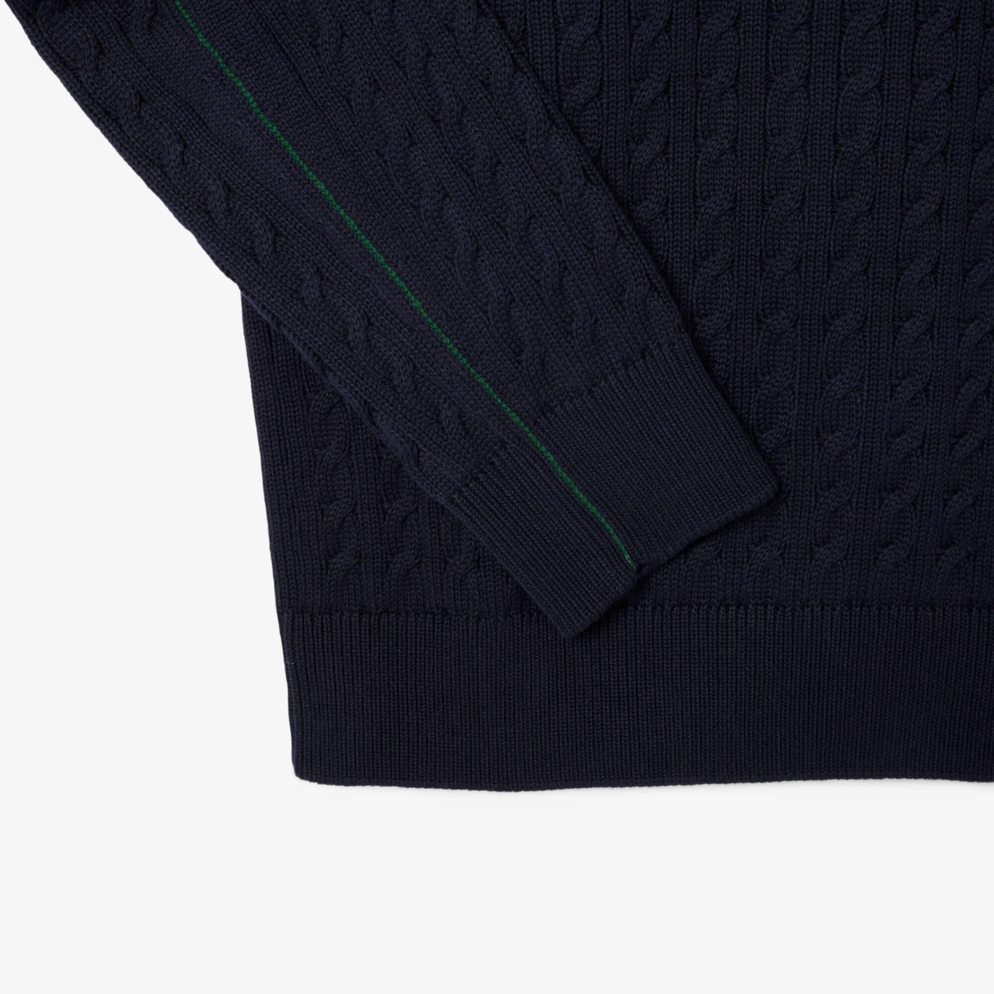 Men's Cable Knit Cotton Sweater by LACOSTE
