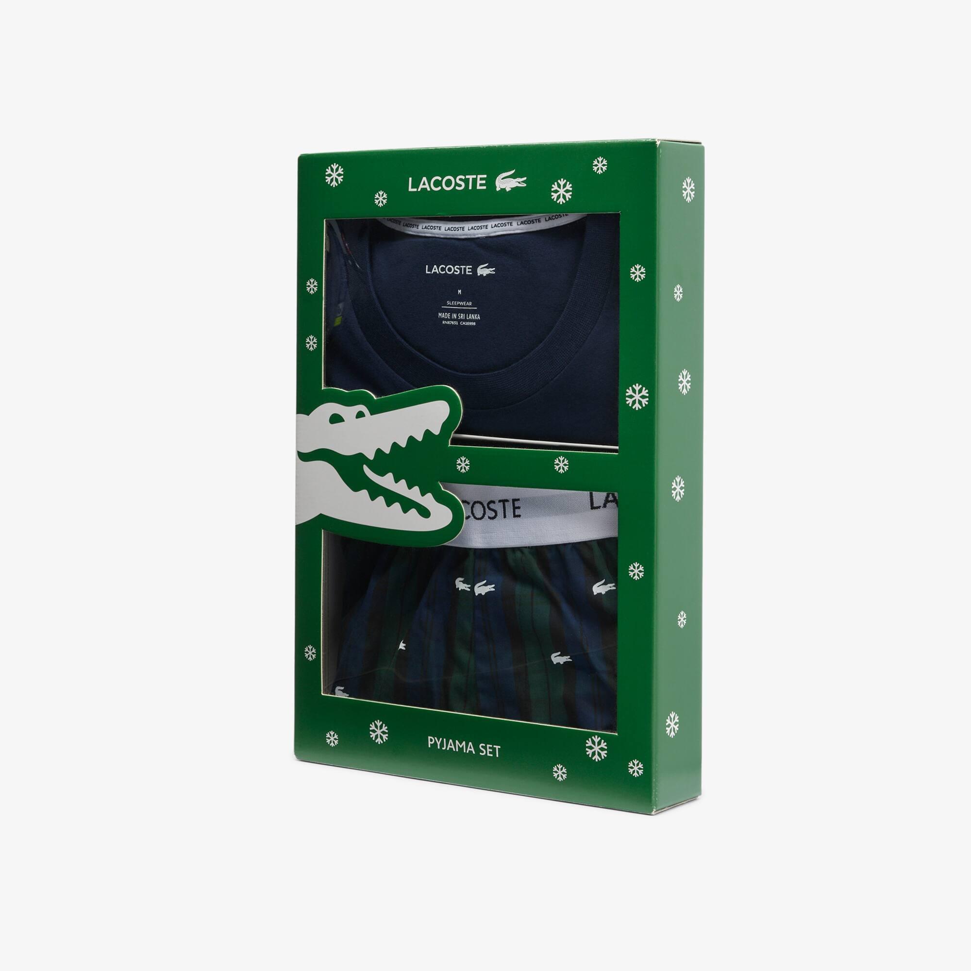 Men's Cotton Plaid Pajama Set by LACOSTE