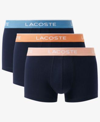 Men's Cotton Stretch Color Waistband Trunks, 3-Pack by LACOSTE
