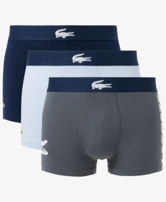 Men's Cotton Stretch Large-Crocodile Logo Trunks, 3-Pack by LACOSTE