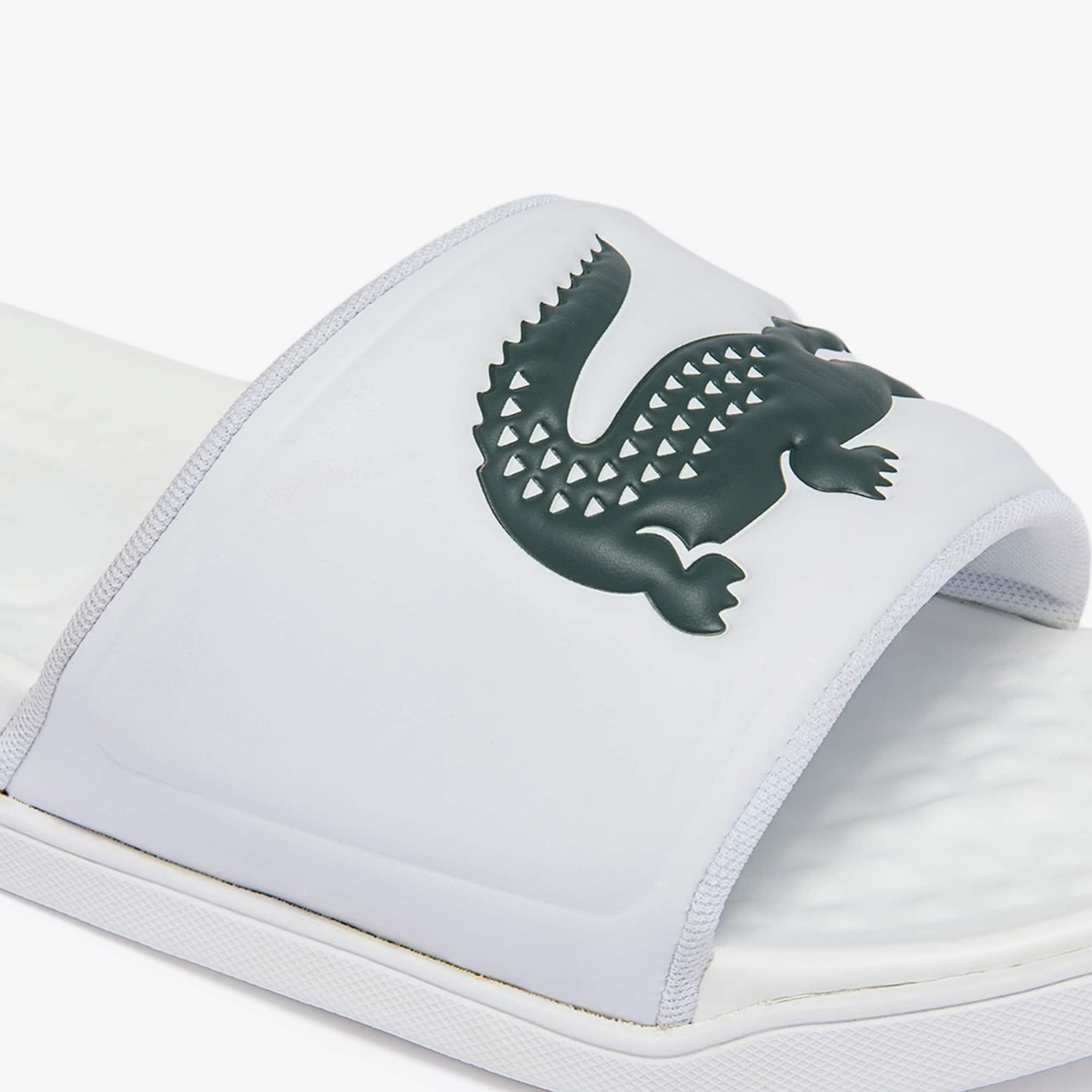 Men's Croco Dualiste Logo Strap Slides by LACOSTE