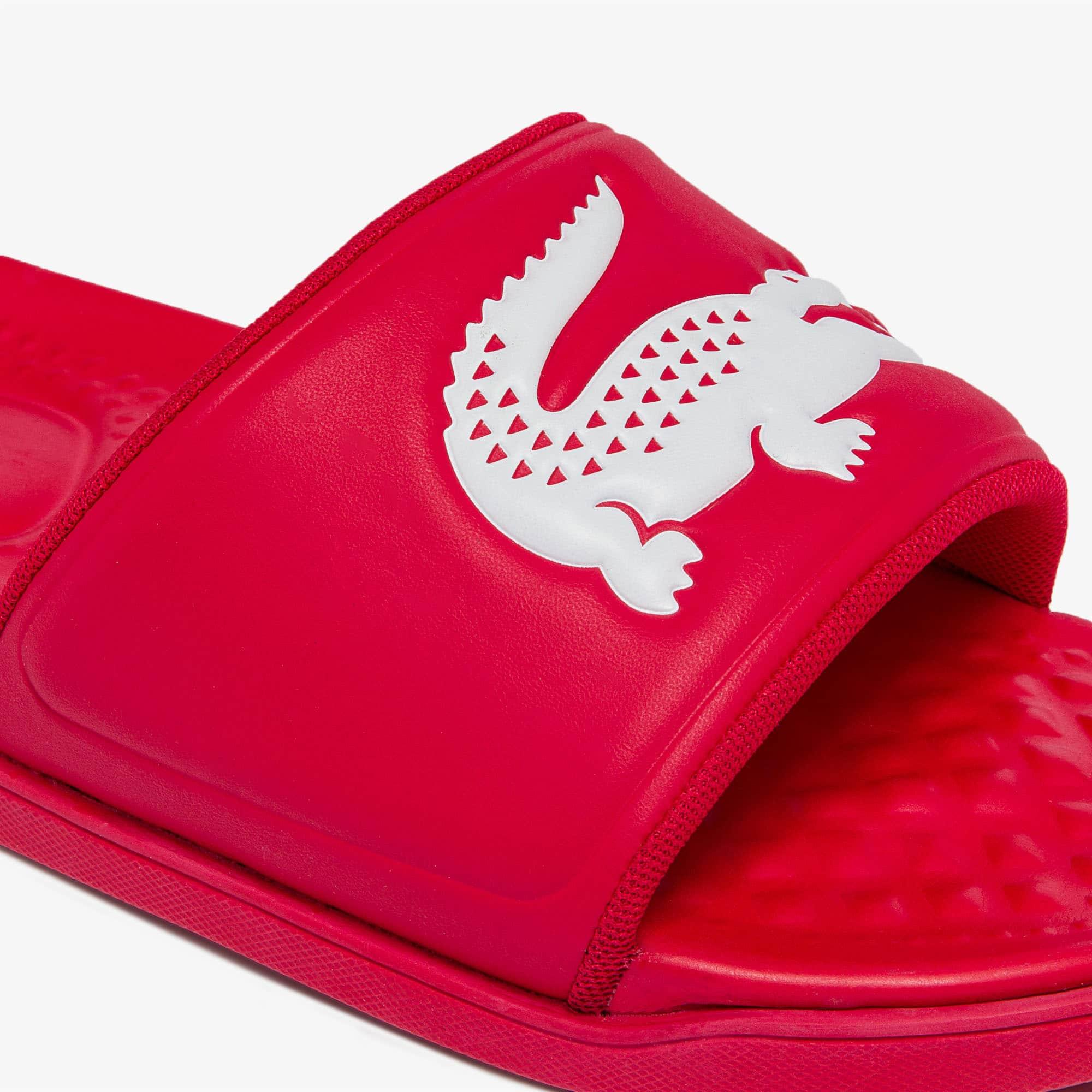Men's Croco Dualiste Logo Strap Slides by LACOSTE