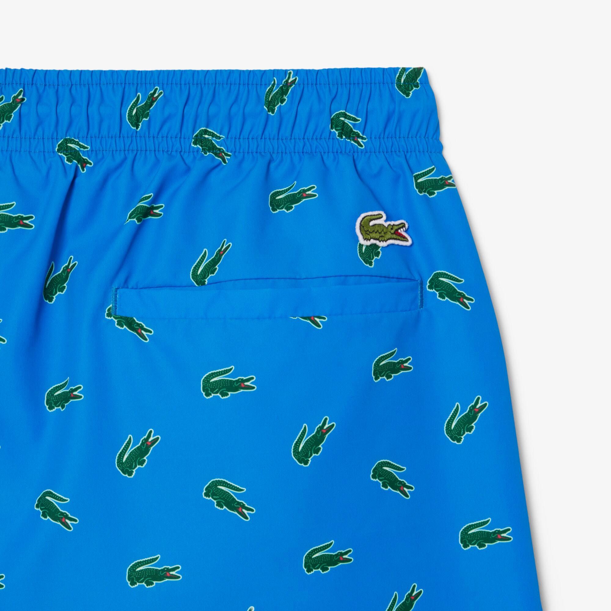 Men's Crocodile Print Swim Trunks by LACOSTE