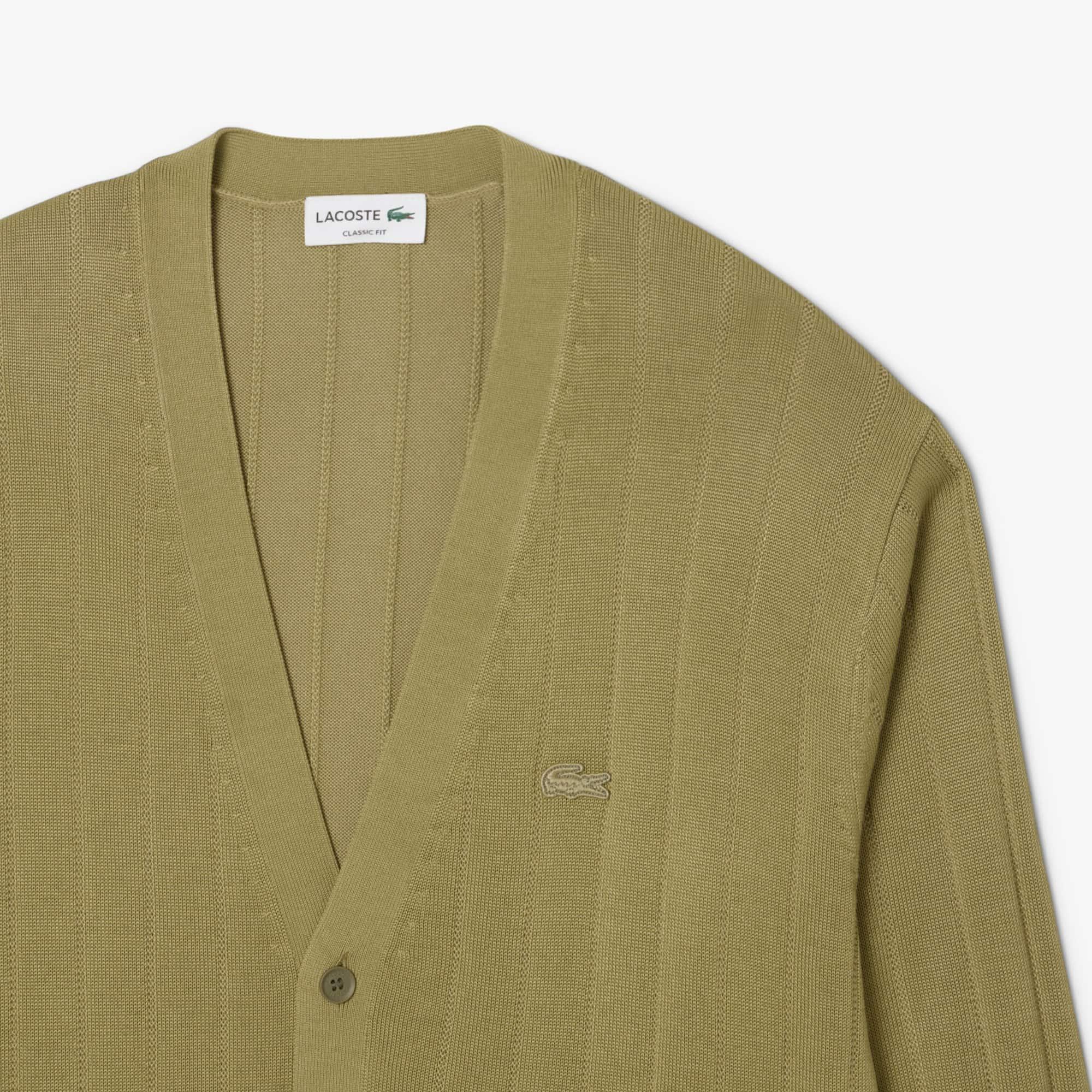 Men's Fluid Rib Knit Cardigan by LACOSTE