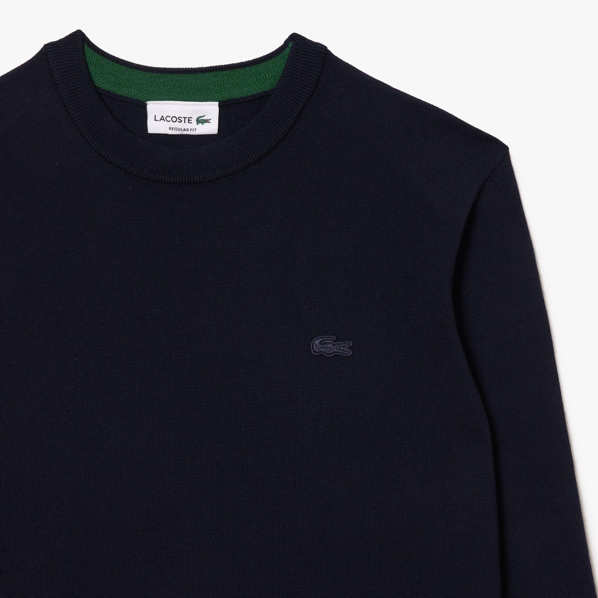 Men's Merino Wool Crew Neck Sweater by LACOSTE