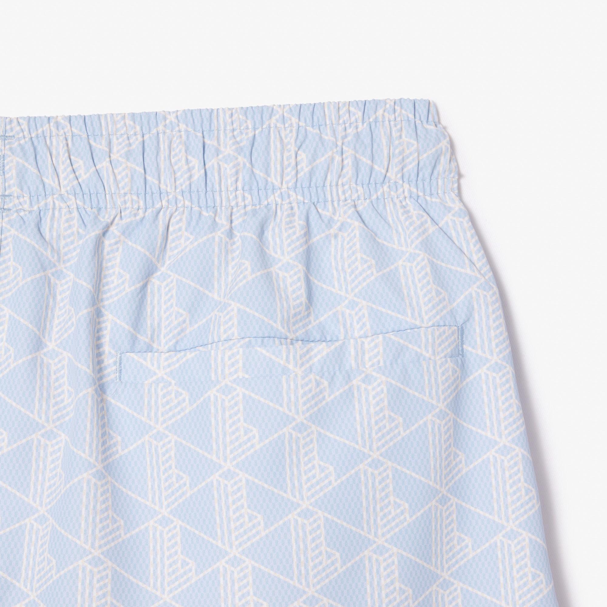 Men's Monogram Print Swim Trunks by LACOSTE