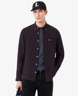 Men's Regular-Fit Long-Sleeve Linen Shirt by LACOSTE