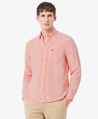 Men's Regular-Fit Long-Sleeve Linen Shirt by LACOSTE