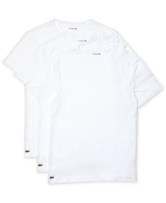 Men's Regular Fit V-Neck Undershirts,  3-Pack by LACOSTE
