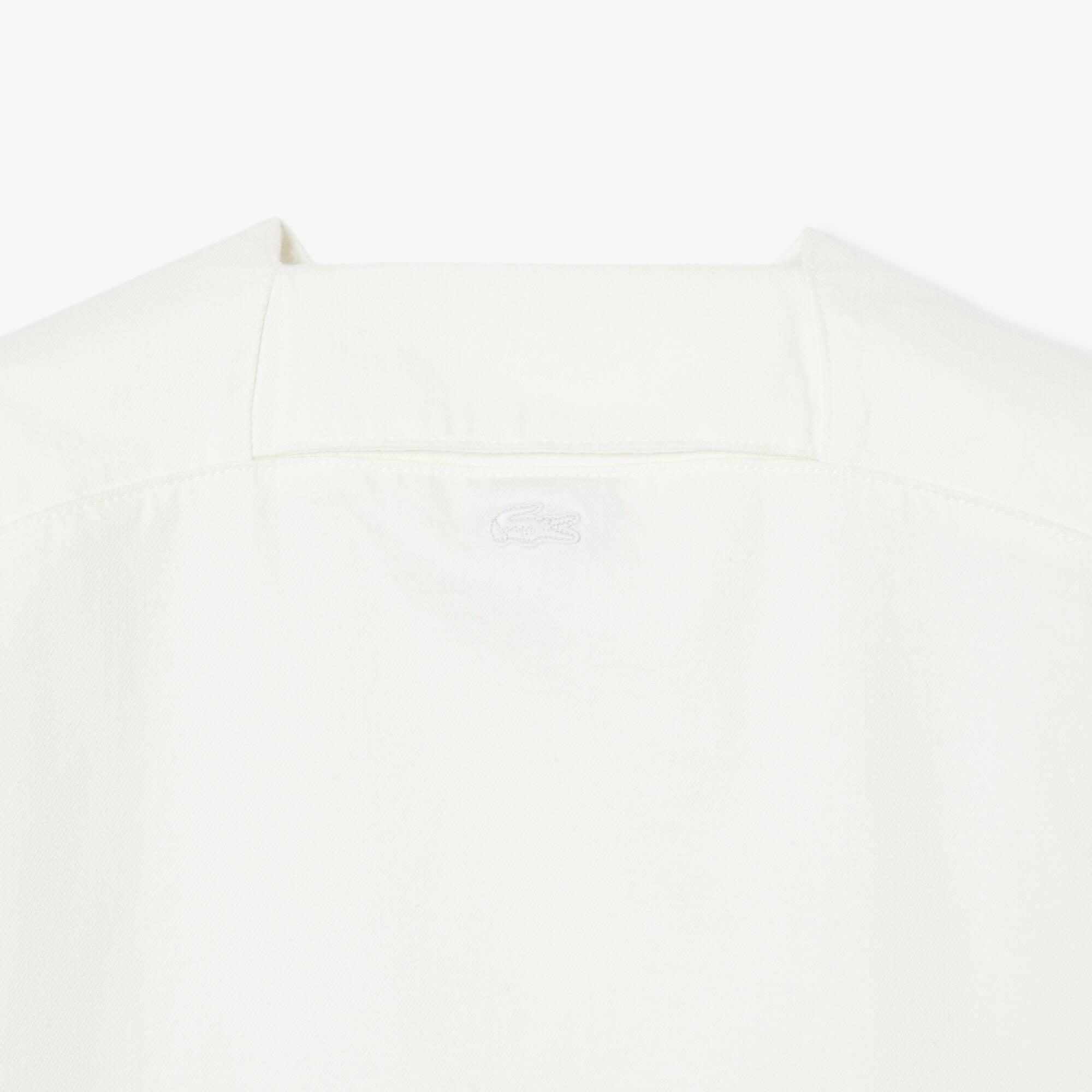 Men's Runway Print Oversized Denim Polo by LACOSTE