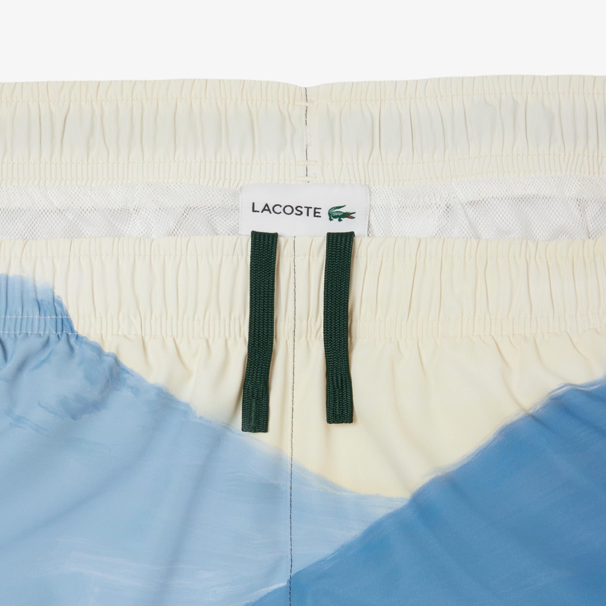 Men's Short Landscape Print Swim Trunks by LACOSTE