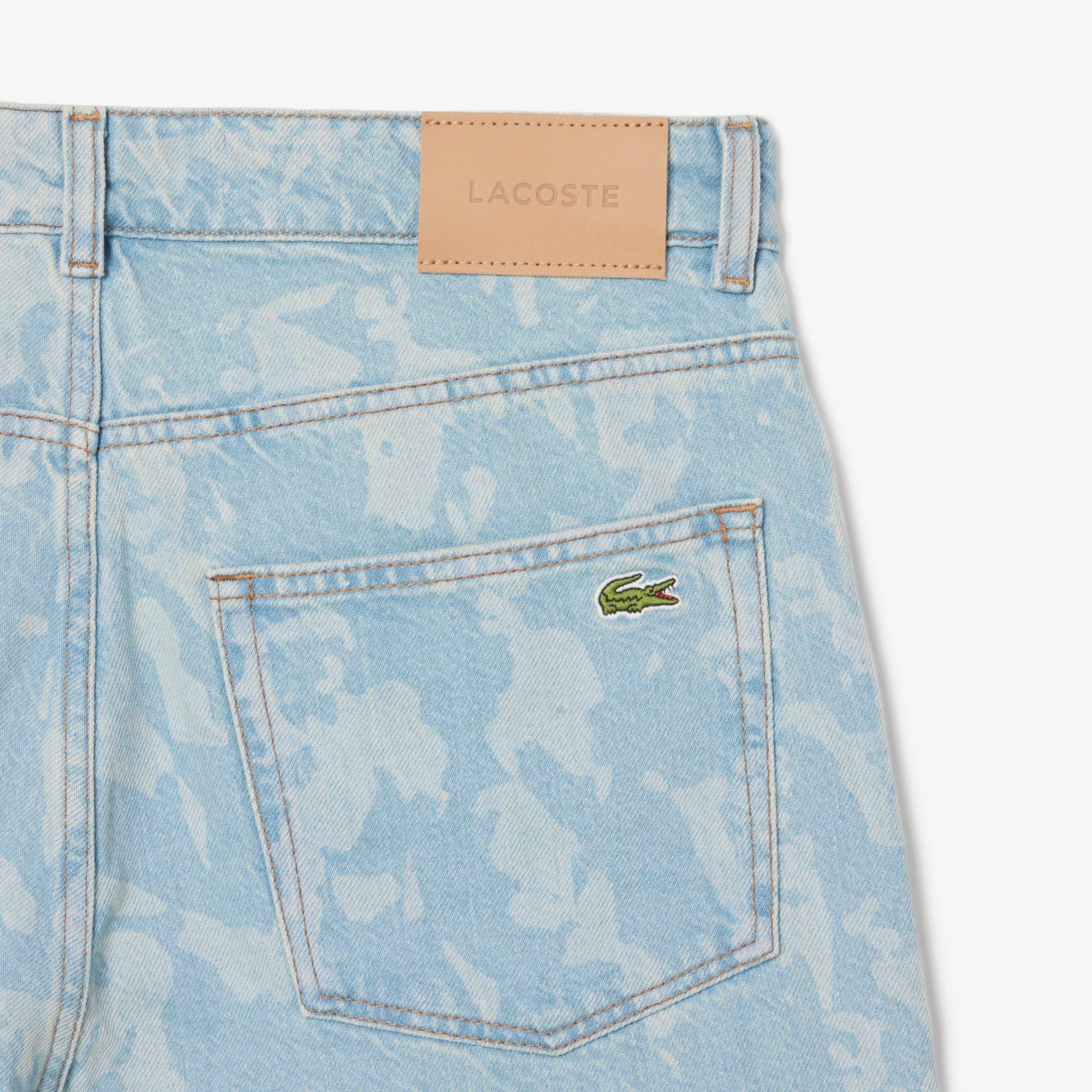 Men's Straight Cut Print Motif Denim Jeans by LACOSTE