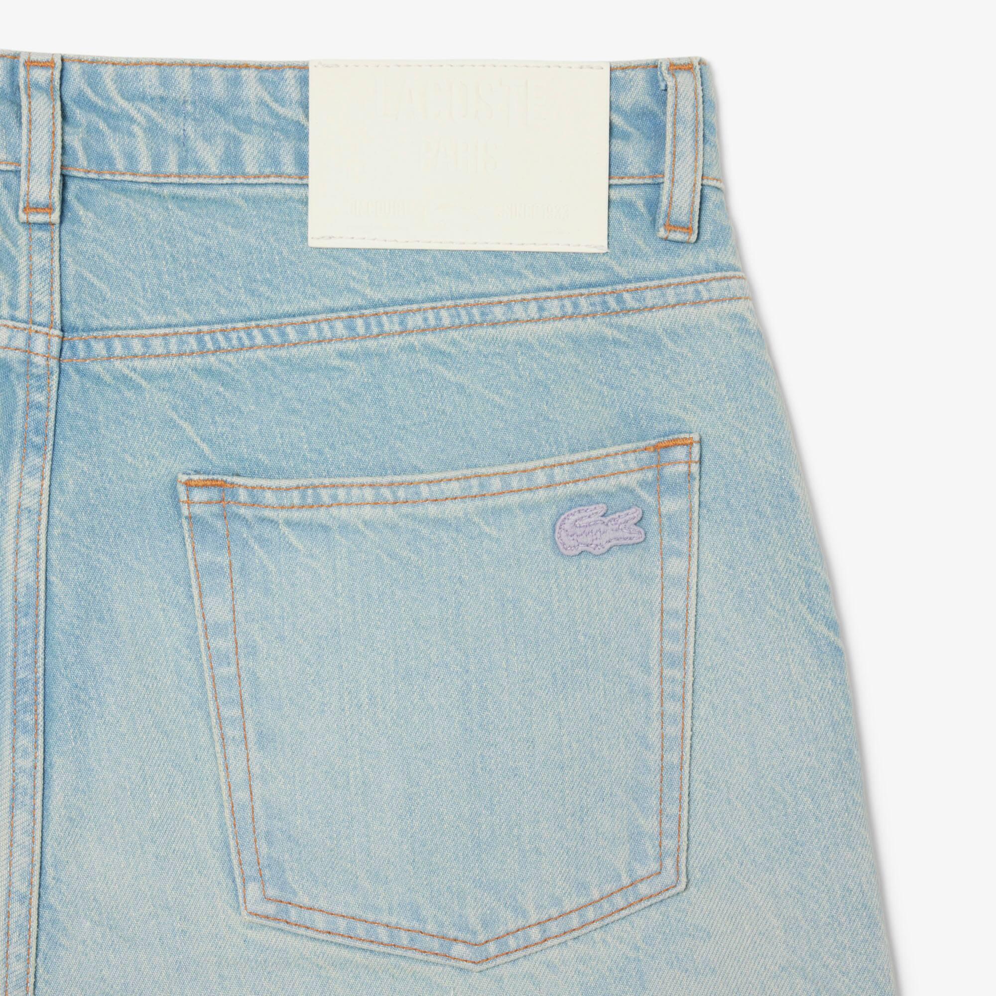 Men's Straight Fit Landscape Motif Denim Jeans by LACOSTE