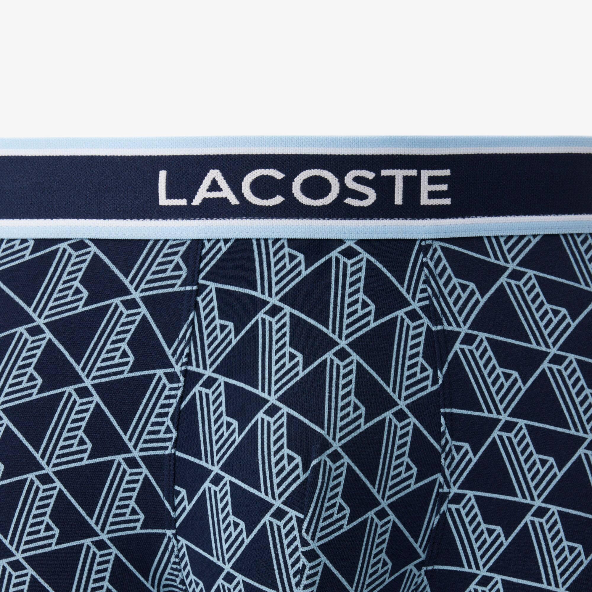 Men's Stretch Cotton Monogram Boxer Briefs by LACOSTE