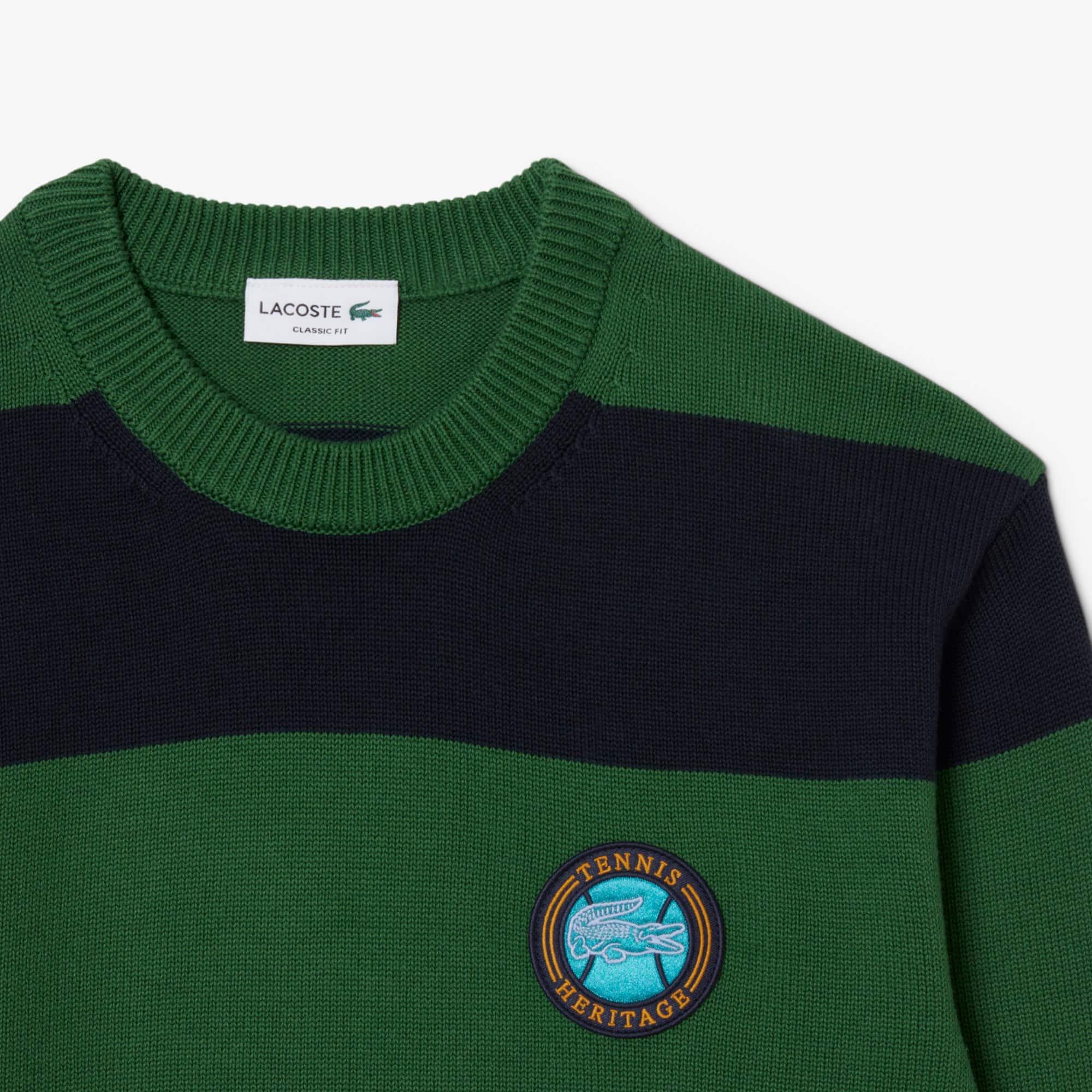 Men's Striped Cotton Jersey Sweater by LACOSTE