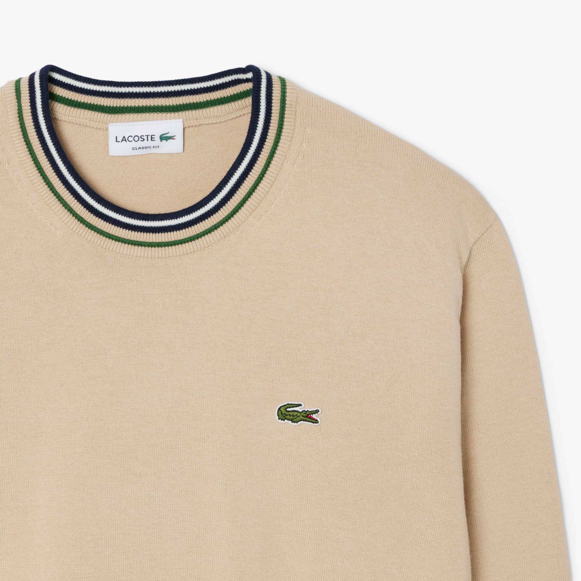 Men's Striped Cotton Jersey Sweater by LACOSTE