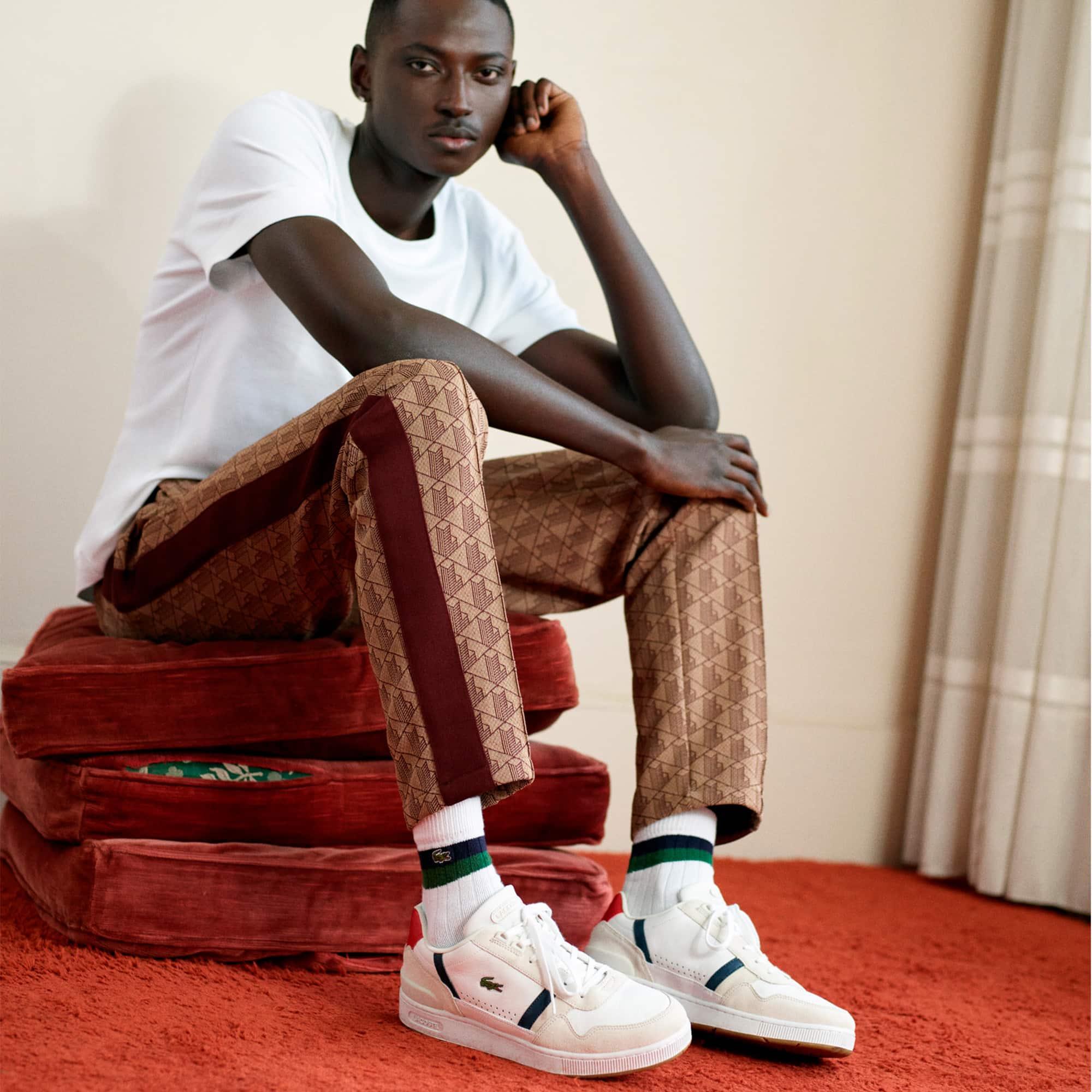 Men's T-Clip Leather Sneakers by LACOSTE