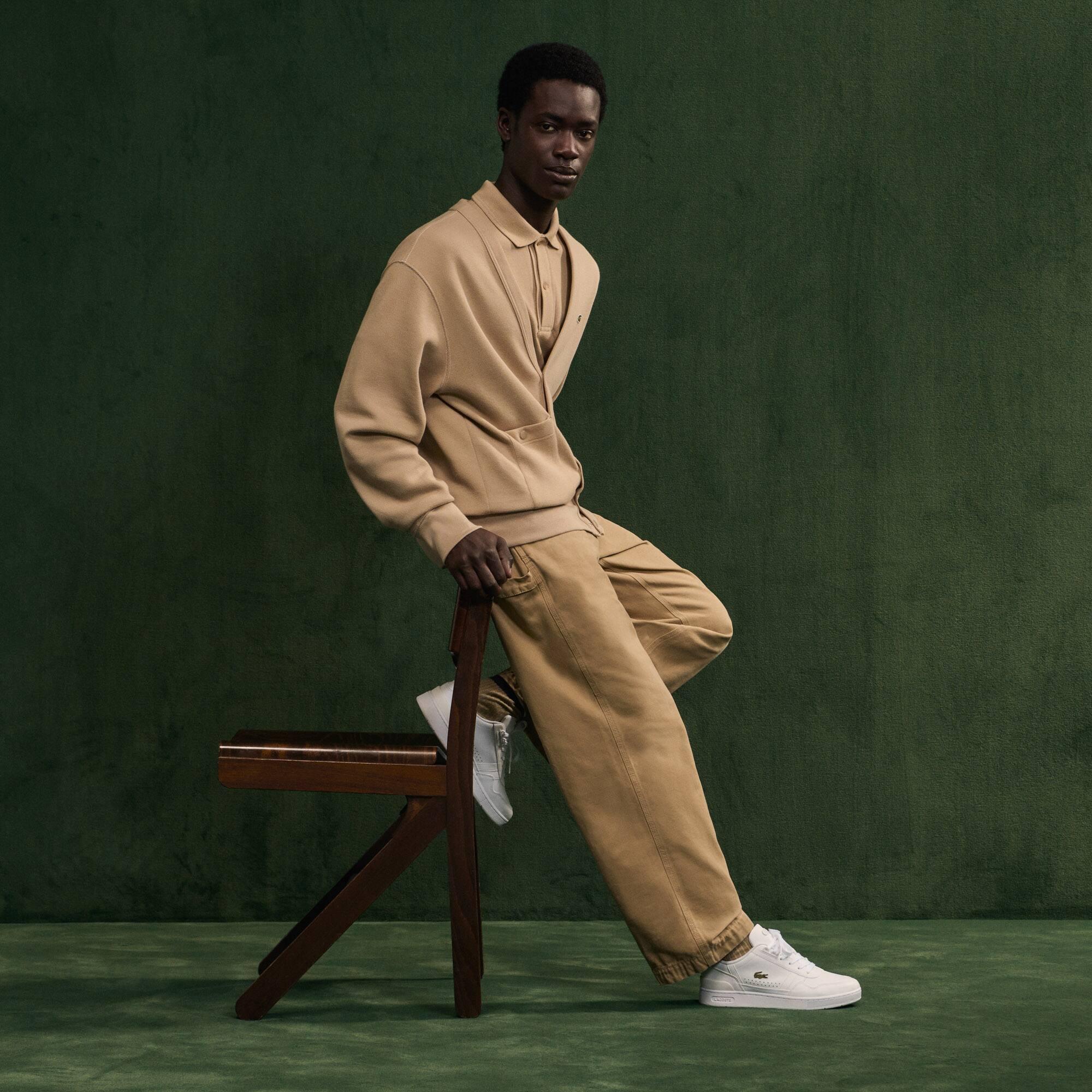 Men's T-Clip Set Leather Sneakers by LACOSTE