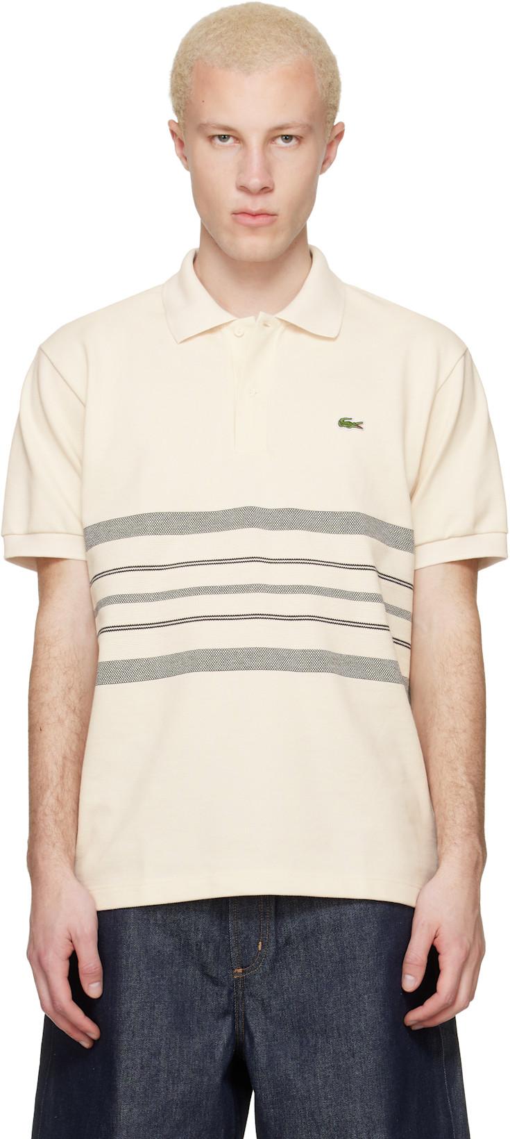 Off-White 'French Made' Classic Fit Striped Polo by LACOSTE