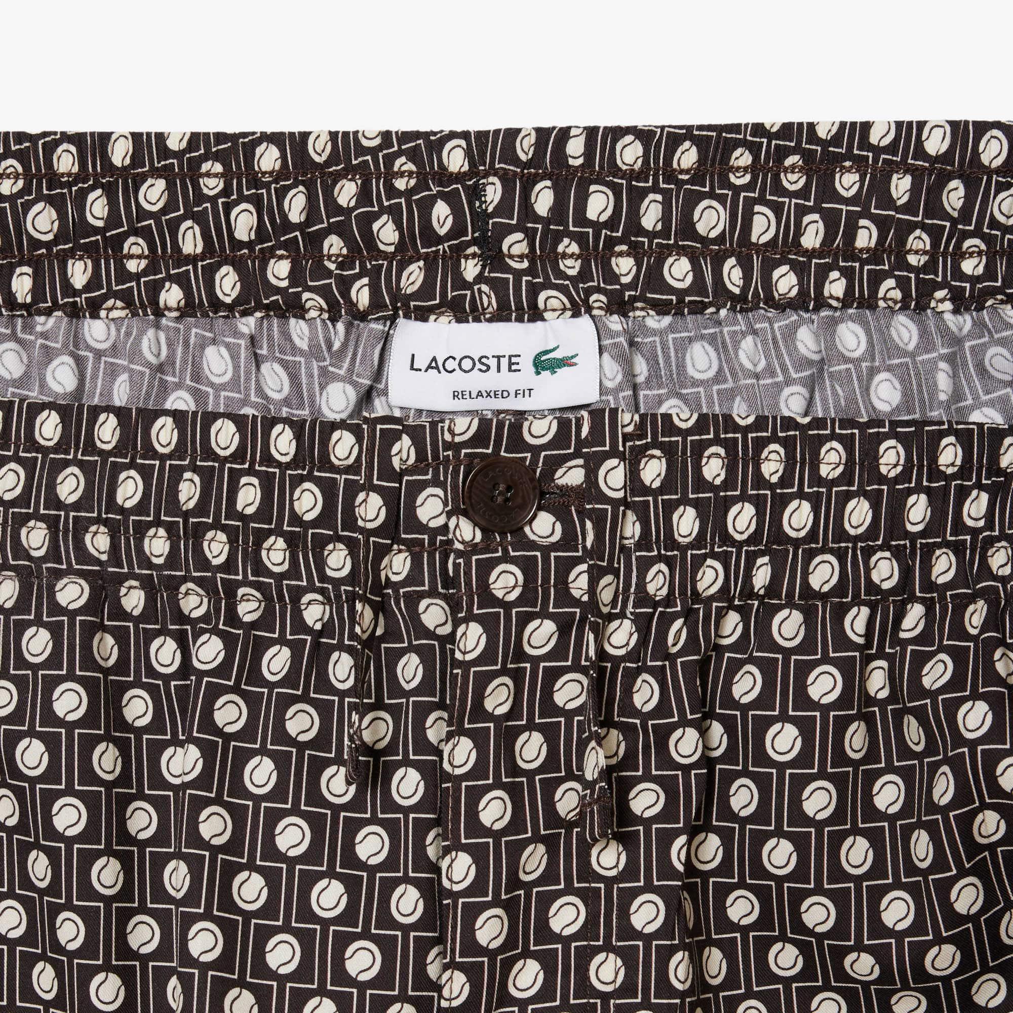 Relaxed Fit Printed Cotton Blend Shorts by LACOSTE