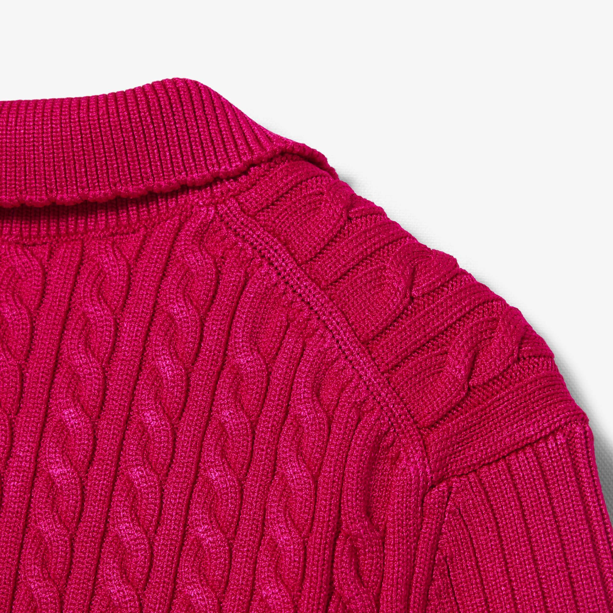 Runway Cable Knit Polo Collar Sweater by LACOSTE
