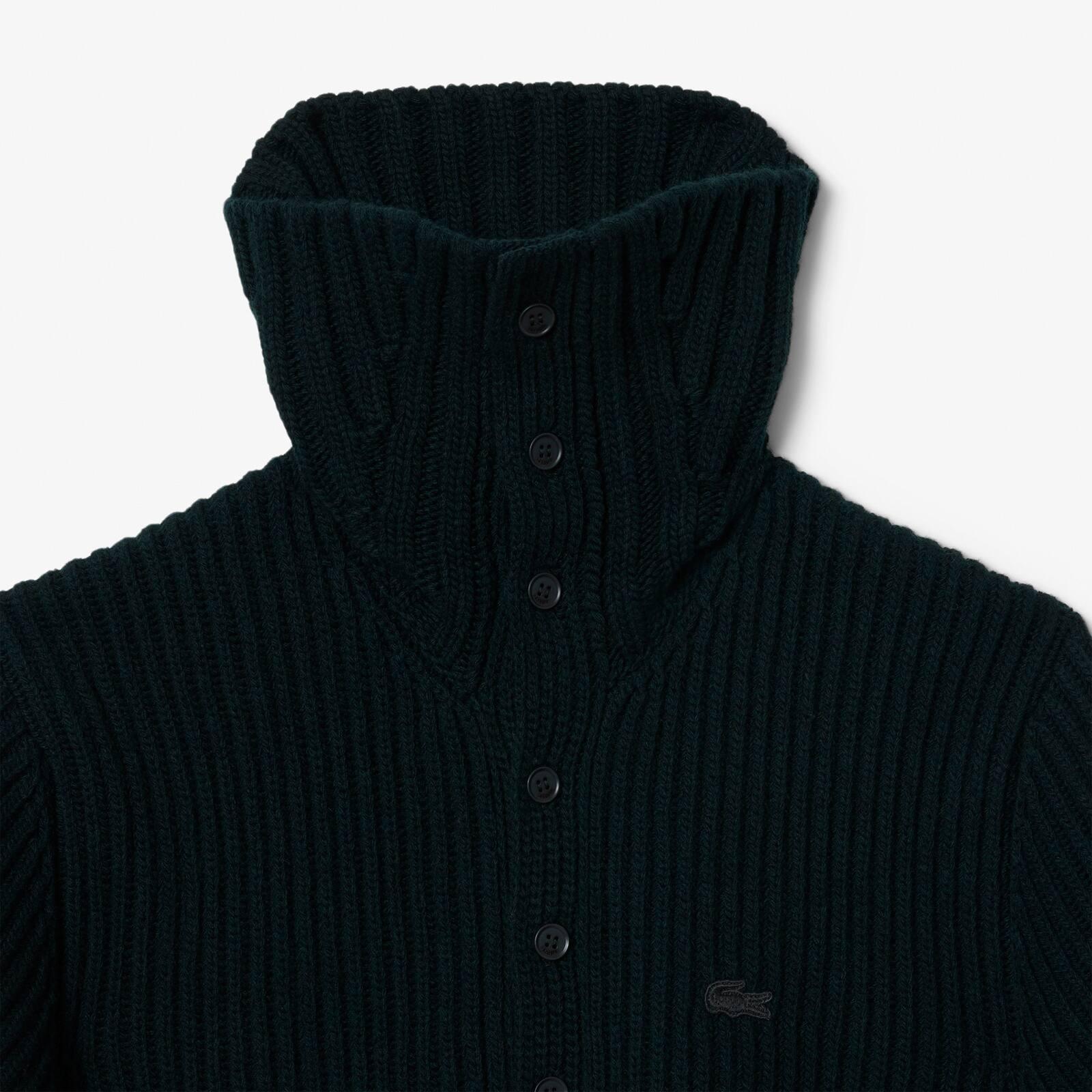 Runway Cable Neck Wool Sweater by LACOSTE