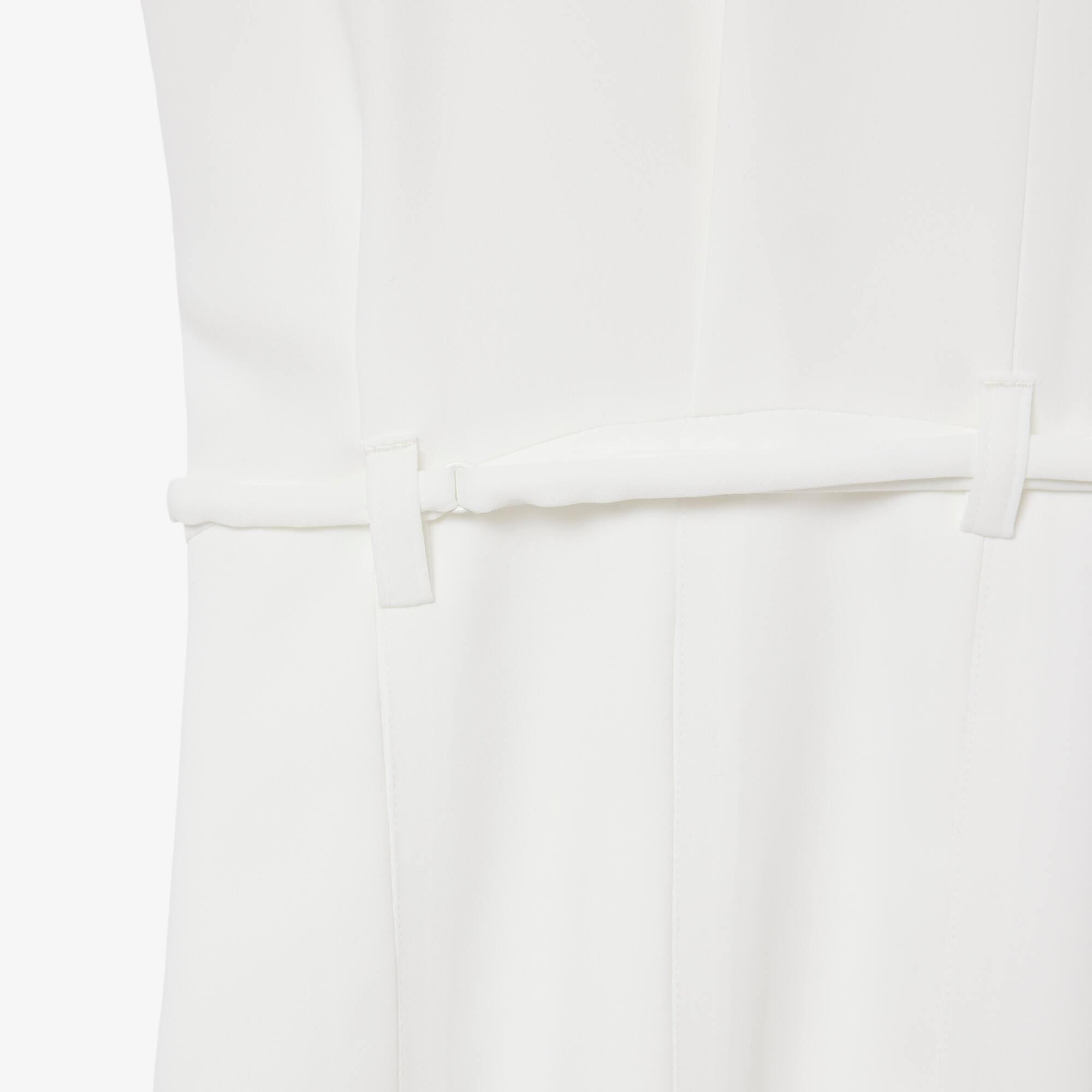 Runway Pleated Embroidery Detail Polo Dress by LACOSTE