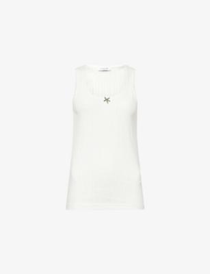 Scoop-Neck Pointelle-Knit Cotton Vest Top by LACOSTE